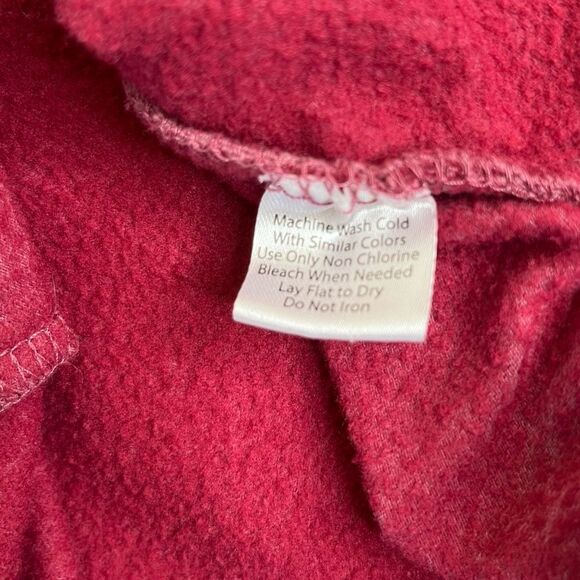 The Sweatshirt Project Hoodie Kangaroo Pocket Snap Neck Faded Red Berry Women 1X - Picture 7 of 10